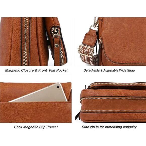 Crossbody Bags for Women Small Pu Leather Over the Shoulder Purses - Picture 6 of 7